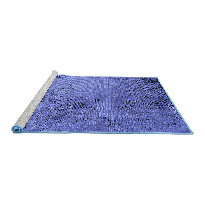 Sideview of Machine Washable Oriental Blue Industrial Rug, wshurb2790blu