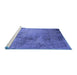 Sideview of Machine Washable Oriental Blue Industrial Rug, wshurb2790blu