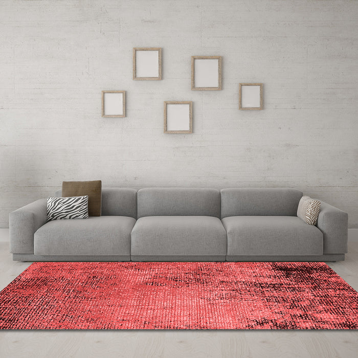 Industrial Red Washable Rugs