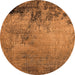 Round Oriental Orange Industrial Rug, urb2790org