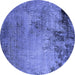 Round Oriental Blue Industrial Rug, urb2790blu