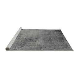 Sideview of Machine Washable Oriental Gray Industrial Rug, wshurb2790gry