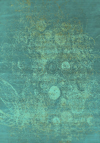 Oriental Turquoise Industrial Rug, urb2791turq