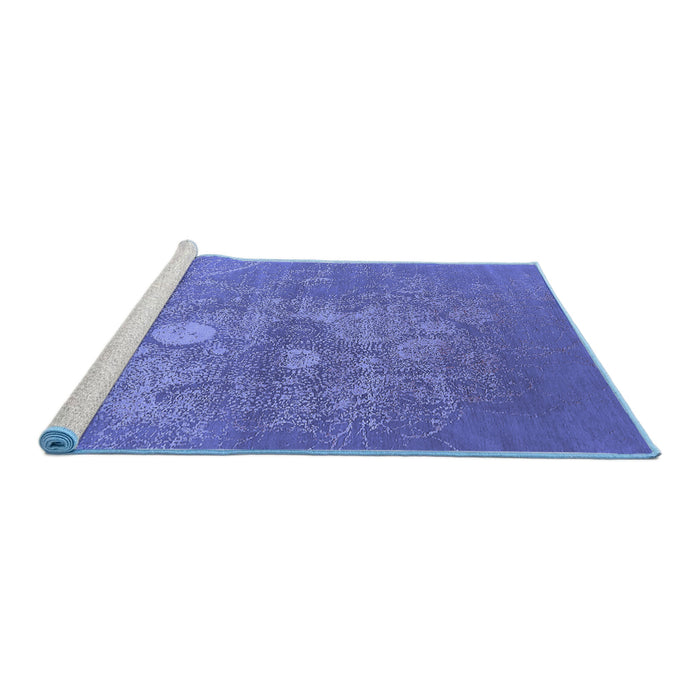 Sideview of Machine Washable Oriental Blue Industrial Rug, wshurb2791blu
