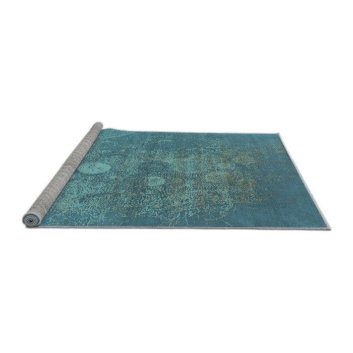 Sideview of Machine Washable Oriental Light Blue Industrial Rug, wshurb2791lblu