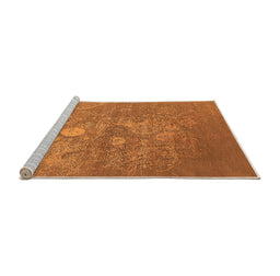 Sideview of Machine Washable Oriental Orange Industrial Area Rugs, wshurb2791org