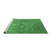 Sideview of Machine Washable Oriental Emerald Green Industrial Area Rugs, wshurb2791emgrn