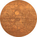 Round Oriental Orange Industrial Rug, urb2791org