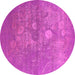 Round Oriental Pink Industrial Rug, urb2791pnk