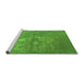 Sideview of Machine Washable Oriental Green Industrial Area Rugs, wshurb2791grn