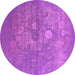 Round Machine Washable Oriental Purple Industrial Area Rugs, wshurb2791pur