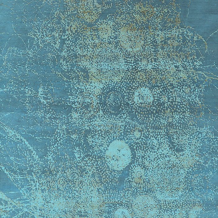 Machine Washable Oriental Light Blue Industrial Rug, wshurb2791lblu