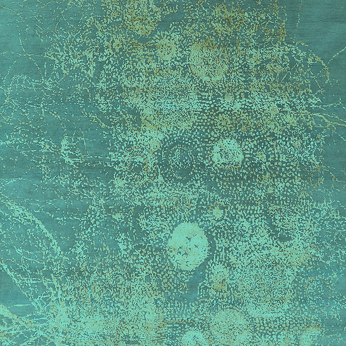 Machine Washable Oriental Turquoise Industrial Area Rugs, wshurb2791turq