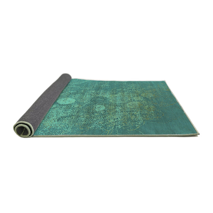 Sideview of Oriental Turquoise Industrial Rug, urb2791turq