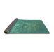 Sideview of Oriental Turquoise Industrial Rug, urb2791turq