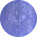 Round Oriental Blue Industrial Rug, urb2791blu