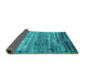 Sideview of Oriental Turquoise Industrial Rug, urb2792turq