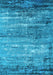 Machine Washable Oriental Light Blue Industrial Rug, wshurb2792lblu