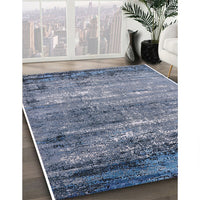 Mid-Century Modern Purple Navy Blue Oriental Rug, urb2792