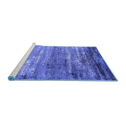 Sideview of Machine Washable Oriental Blue Industrial Rug, wshurb2792blu