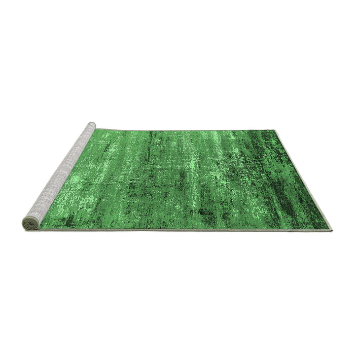 Sideview of Machine Washable Oriental Emerald Green Industrial Area Rugs, wshurb2792emgrn