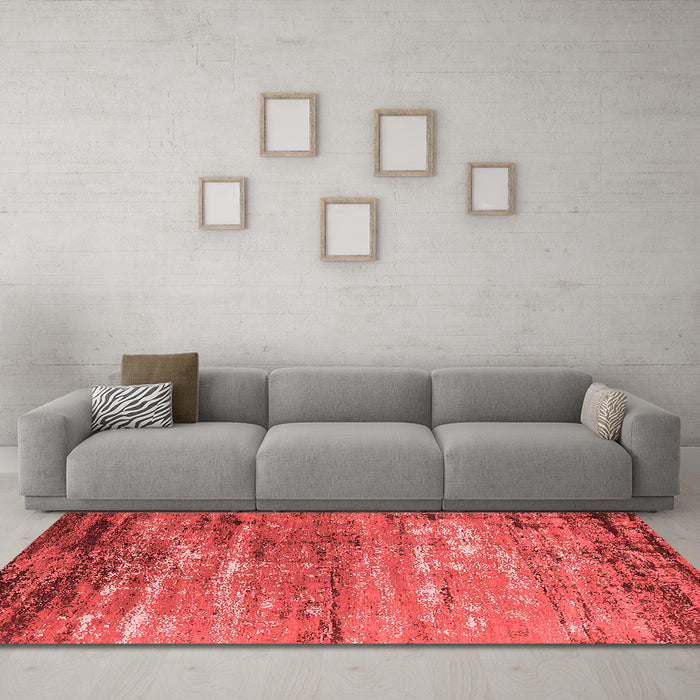 Industrial Red Washable Rugs