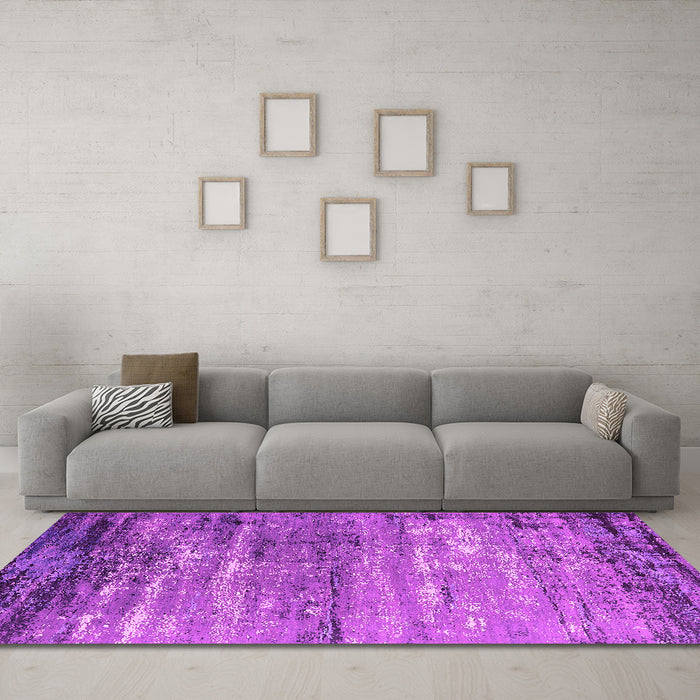 Machine Washable Oriental Pink Industrial Rug in a Living Room, wshurb2792pnk