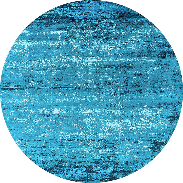 Round Oriental Light Blue Industrial Rug, urb2792lblu