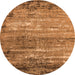 Round Oriental Orange Industrial Rug, urb2792org