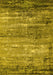 Machine Washable Oriental Yellow Industrial Rug, wshurb2792yw