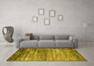 Machine Washable Oriental Yellow Industrial Rug in a Living Room, wshurb2792yw