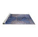 Sideview of Machine Washable Industrial Modern Dark Slate Blue Purple Rug, wshurb2793