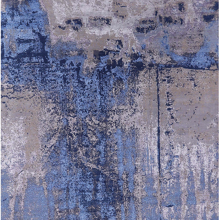 Mid-Century Modern Dark Slate Blue Purple Oriental Rug, urb2793