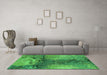 Machine Washable Oriental Green Industrial Area Rugs in a Living Room,, wshurb2793grn