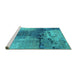 Sideview of Machine Washable Oriental Turquoise Industrial Area Rugs, wshurb2793turq