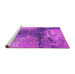 Sideview of Machine Washable Oriental Pink Industrial Rug, wshurb2793pnk