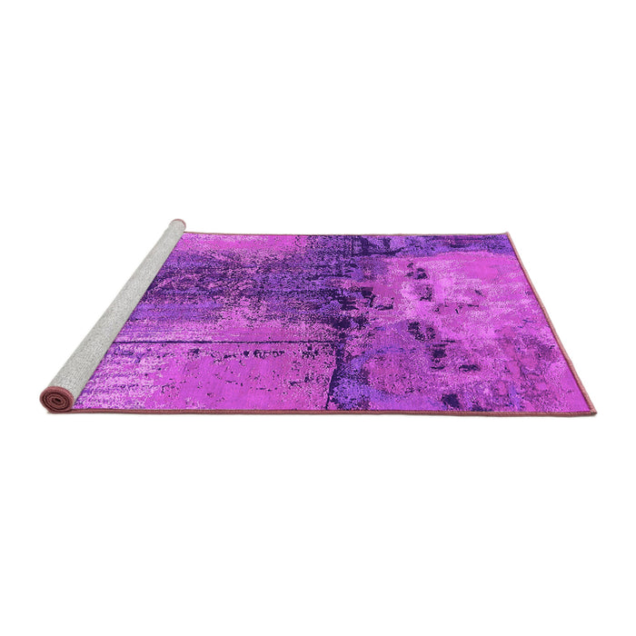 Sideview of Machine Washable Oriental Pink Industrial Rug, wshurb2793pnk