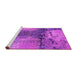 Sideview of Machine Washable Oriental Pink Industrial Rug, wshurb2793pnk