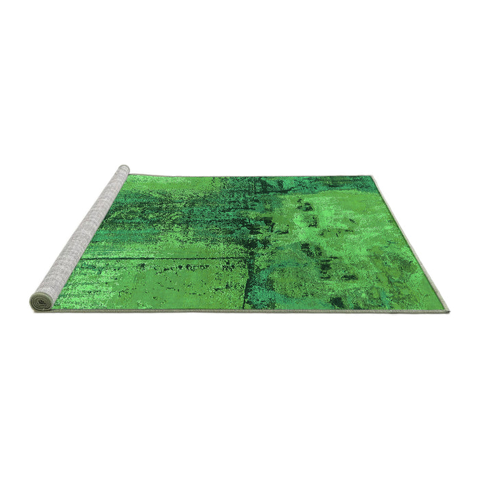 Sideview of Machine Washable Oriental Green Industrial Area Rugs, wshurb2793grn