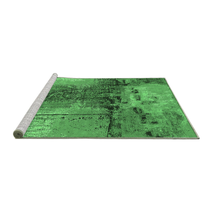 Sideview of Machine Washable Oriental Emerald Green Industrial Area Rugs, wshurb2793emgrn