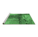 Sideview of Machine Washable Oriental Emerald Green Industrial Area Rugs, wshurb2793emgrn