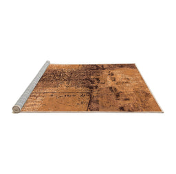 Sideview of Machine Washable Oriental Orange Industrial Area Rugs, wshurb2793org