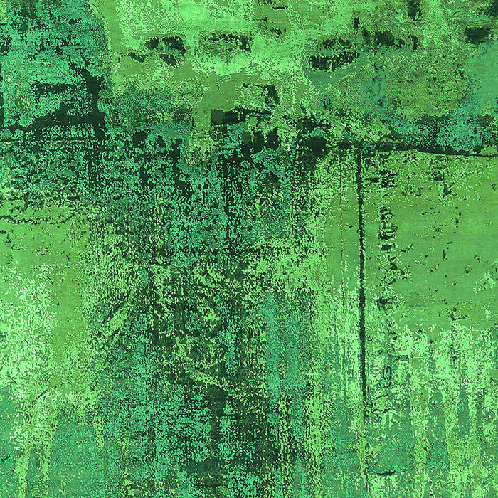 Machine Washable Oriental Green Industrial Area Rugs, wshurb2793grn