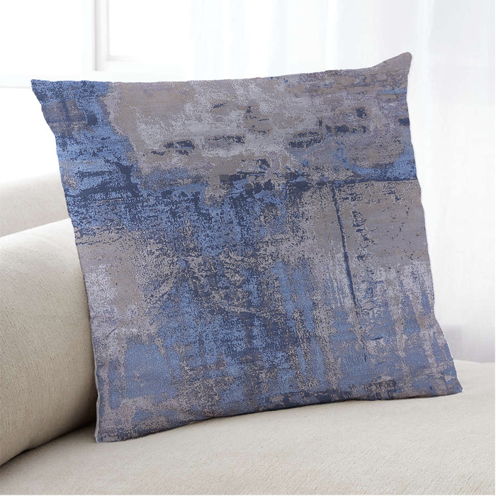Lifestyle Image of Mid-Century Modern Urban Square Dark Slate Blue Purple Throw Pillow, 18 inch by 18 inch, pwurb2793
