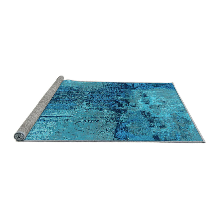 Sideview of Machine Washable Oriental Light Blue Industrial Rug, wshurb2793lblu