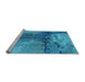 Sideview of Machine Washable Oriental Light Blue Industrial Rug, wshurb2793lblu