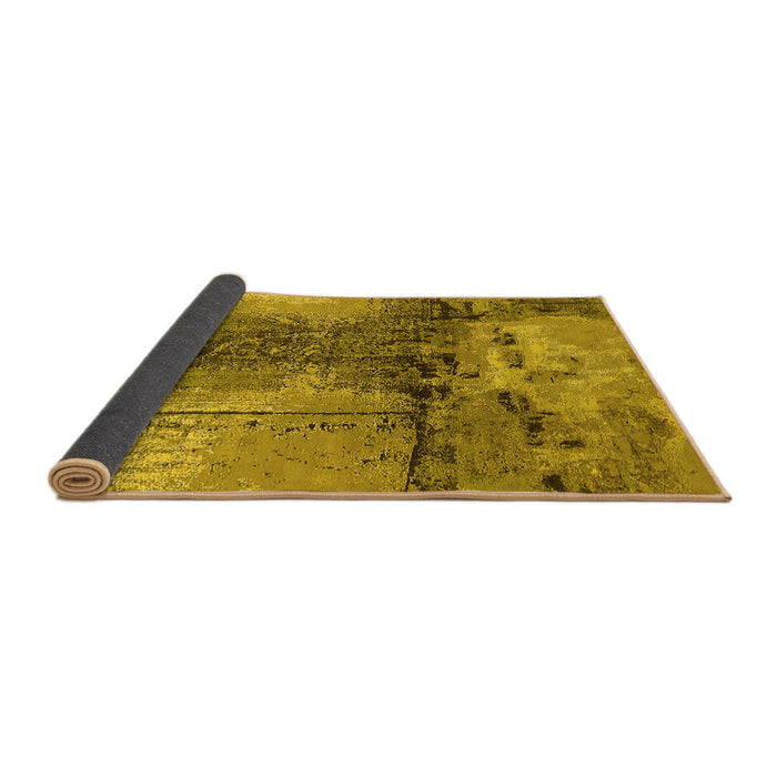 Sideview of Oriental Yellow Industrial Rug, urb2793yw
