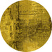 Round Oriental Yellow Industrial Rug, urb2793yw