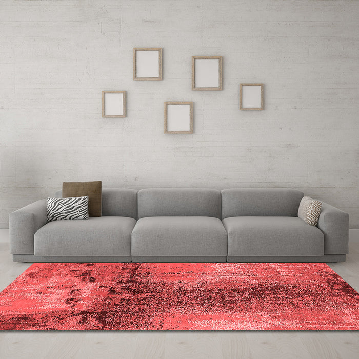 Industrial Red Washable Rugs