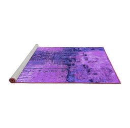 Sideview of Machine Washable Oriental Purple Industrial Area Rugs, wshurb2793pur